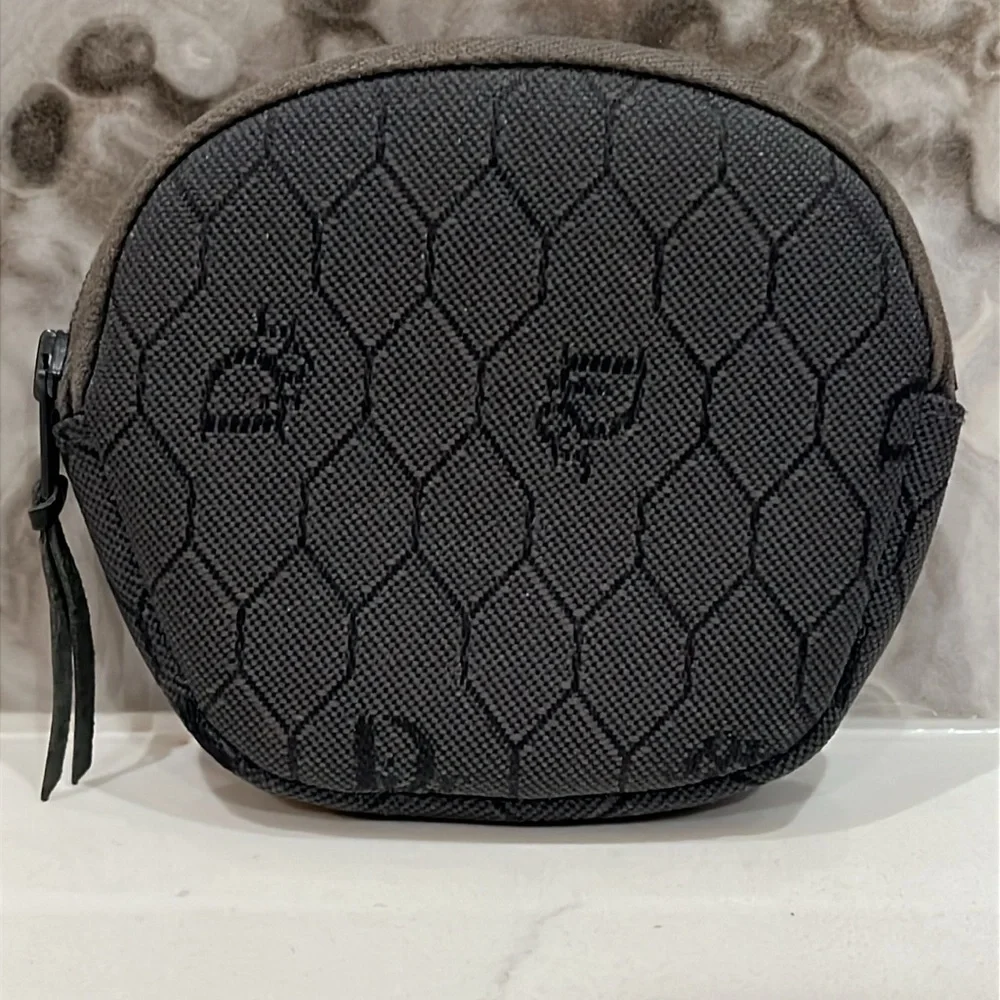Christian Dior Charcoal Gray Small Zip Around Pouch Wallet